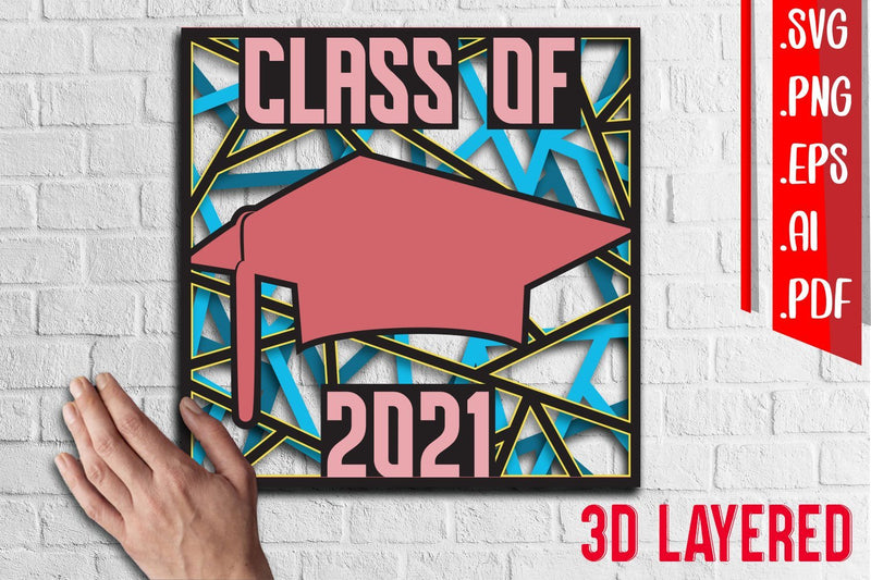 Class of 2021 Layered Papercut 3D Paper zafrans studio 