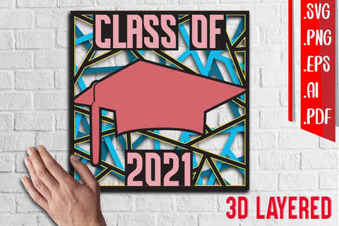 Class of 2021 Layered Papercut 3D Paper zafrans studio 