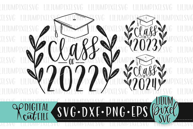 Class of 2022 Graduate Cap Set - Graduation SVG SVG Lilium Pixel SVG 