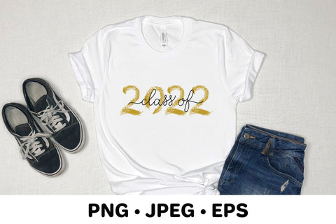 Class of 2022 lettering with gold, brush stroke sublimation Sublimation LaBelezoka 