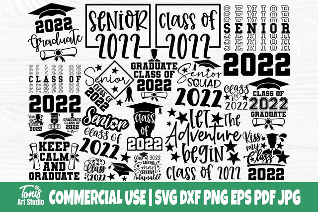 Class of 2022 SVG Bundle, Senior 2022 Svg, Graduation Svg, Png SVG TonisArtStudio 