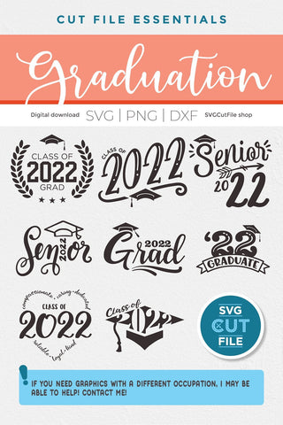 Class of 2022 svg bundle, senior bundle svg, 2022 grad svg, graduation ...