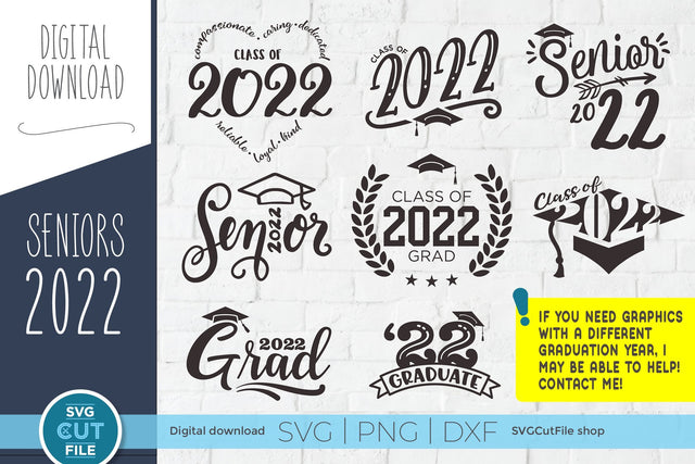 Class of 2022 svg bundle, senior bundle svg, 2022 grad svg, graduation cap SVG, high school, senior trip svg, college, svg dxf png SVG Anne Bracker 