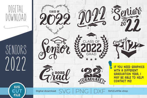Class of 2022 svg bundle, senior bundle svg, 2022 grad svg, graduation cap SVG, high school, senior trip svg, college, svg dxf png SVG Anne Bracker 