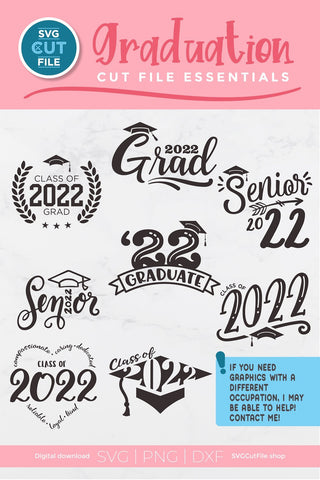 Class of 2022 svg bundle, senior bundle svg, 2022 grad svg, graduation cap SVG, high school, senior trip svg, college, svg dxf png SVG Anne Bracker 