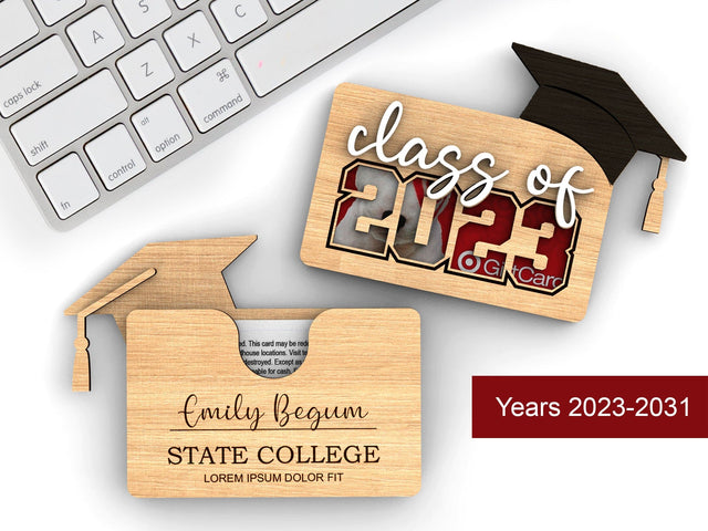 Class of 2023 - 2031 | Customizable graduation gift card holder | School, university or college | Svg Laser-Ready Cut Files SVG Shelly Agronin 
