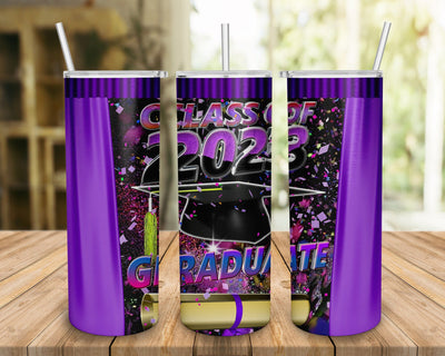 Class of 2023 Graduate Tumbler , Class of 2023 Senior Tumbler Design, Graduation Tumbler Design, 20oz Skinny Tumbler Wrap, Sublimation Tumbler Wrap Sublimation BOO-design 