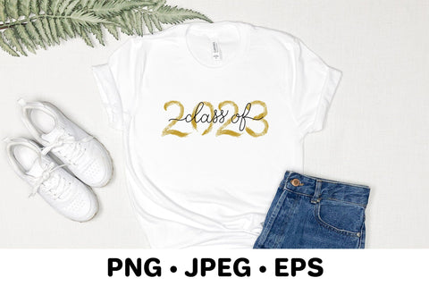 Class of 2023 lettering with gold brush stroke sublimation Sublimation LaBelezoka 