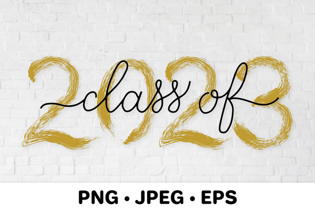 Class of 2023 lettering with gold brush stroke sublimation Sublimation LaBelezoka 