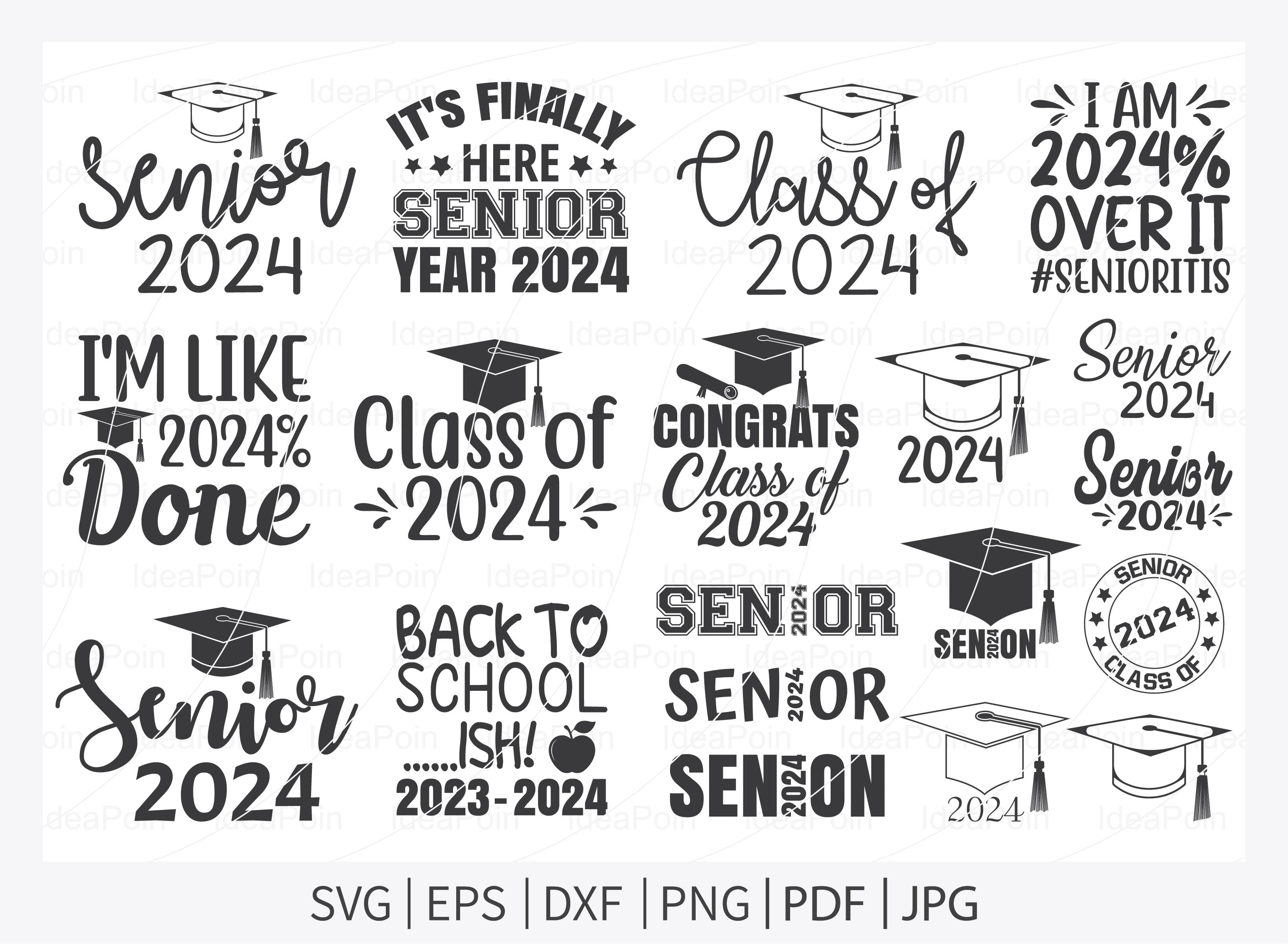 Class of 2024 svg, Class of 2024 svg Bundle, Graduation svg cap, senior 2024  svg, graduation svg, graduation shirt svg, 2024 Graduation svg - So Fontsy