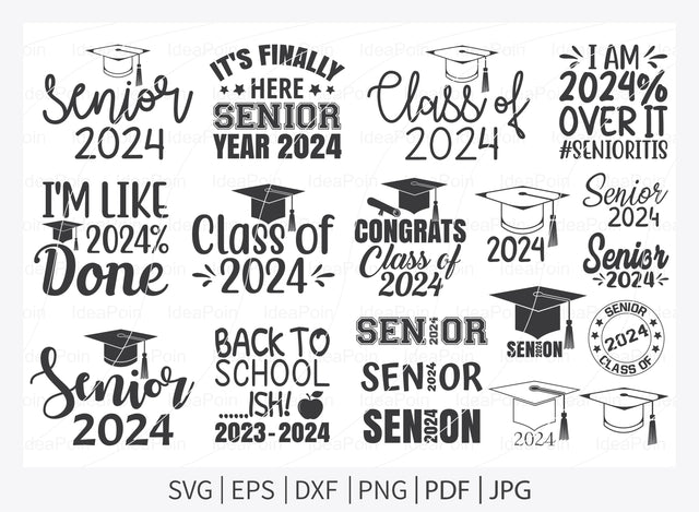 Class of 2024 svg, Class of 2024 svg Bundle, Graduation svg cap, senior 2024 svg, graduation svg, graduation shirt svg, 2024 Graduation svg SVG Dinvect 