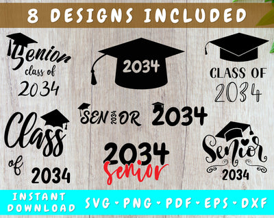 Class of 2034 SVG, Senior 2034 SVG, Graduation 2034 SVG SVG HappyDesignStudio 