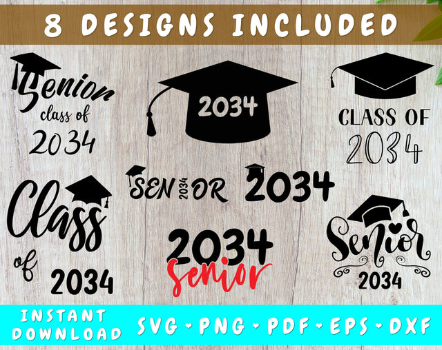 Class of 2034 SVG, Senior 2034 SVG, Graduation 2034 SVG SVG HappyDesignStudio 