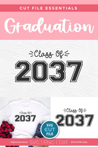 Class of 2037 Svg, Class of 2037, Class of 2037 Digital File Class of 2037  Jersey Font, PNG Digital File Svg Dxf Silhouette Cricut 