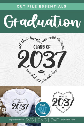 Class of 2037 svg for Preschool and Kindergarten Graduating Seniors SVG SVG Cut File 