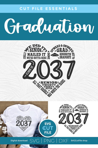 Class of 2037 svg for Preschool and Kindergarten Graduating Seniors SVG SVG Cut File 