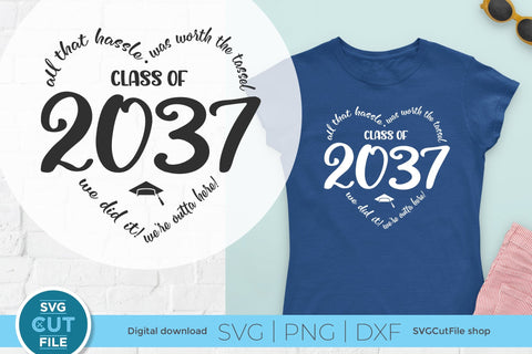 Class of 2037 svg for Preschool and Kindergarten Graduating Seniors SVG SVG Cut File 