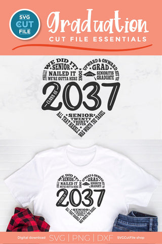 Class of 2037 svg for Preschool and Kindergarten Graduating Seniors SVG SVG Cut File 