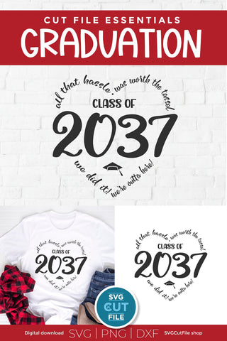 Class of 2037 svg for Preschool and Kindergarten Graduating Seniors SVG SVG Cut File 