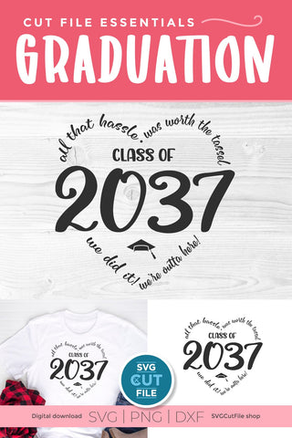 Class of 2037 svg for Preschool and Kindergarten Graduating Seniors SVG SVG Cut File 