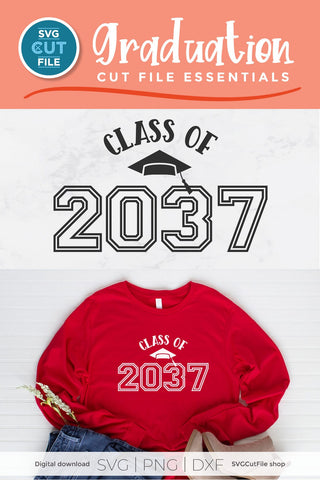 Class of 2037 svg for Preschool and Kindergarten Graduating Seniors SVG SVG Cut File 