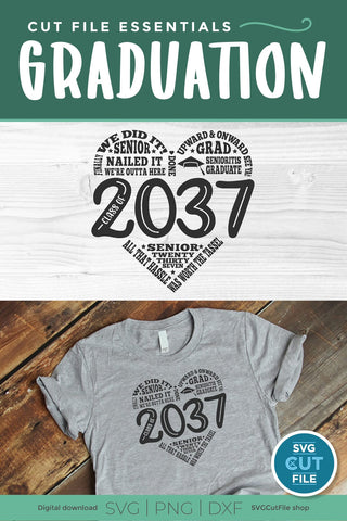 Class of 2037 svg for Preschool and Kindergarten Graduating Seniors SVG SVG Cut File 