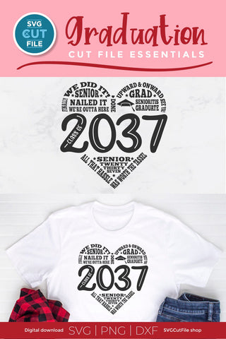 Class of 2037 svg for Preschool and Kindergarten Graduating Seniors SVG SVG Cut File 