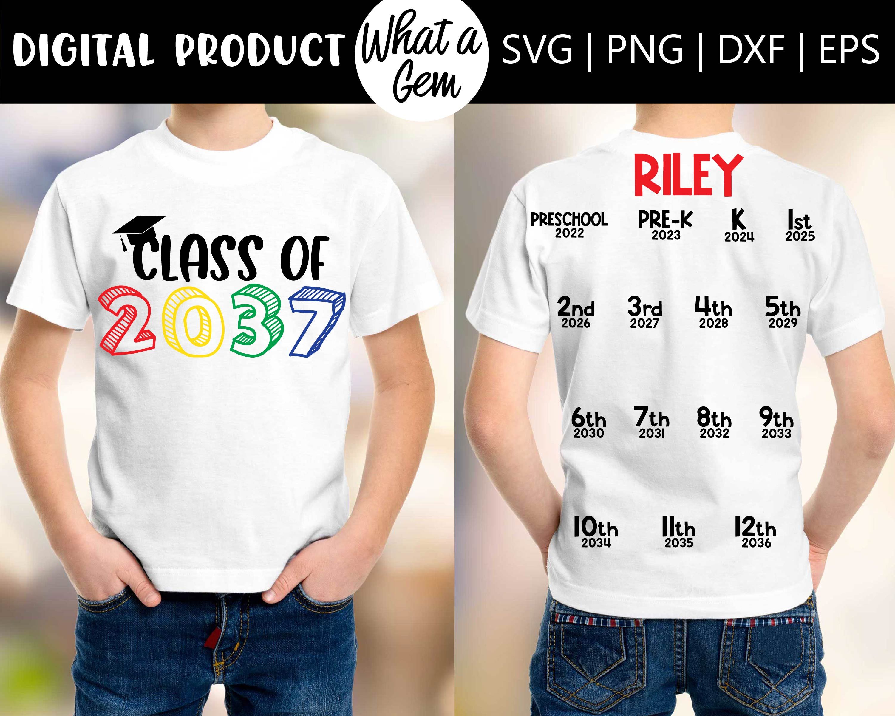 Class of 2037 Shirt Handprint, Class of 2037 Handprint Shirt for Prek-12,  Class of 2037 Tshirt, Grow With Me Shirt Class of 2037 Memory 