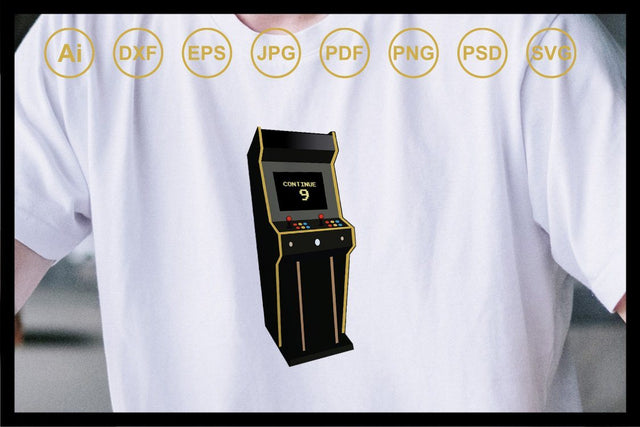 Classic arcade video game console design illustration SVG Leamsign Studio 