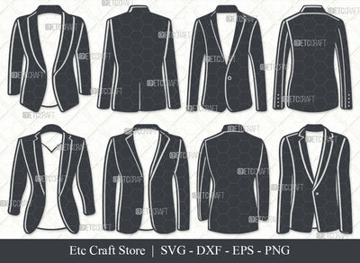 Classic Bleazer SVG, Bleazer Silhouette, Suit Svg, Business Suit Svg, Wedding Suit Svg, Casual Suit Svg, Man Coat Svg, Bleazer Bundle SVG ETC Craft 