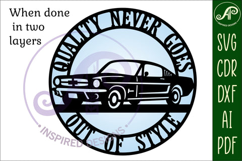 Classic car version 2 wall sign, SVG file. vector file SVG APInspireddesigns 