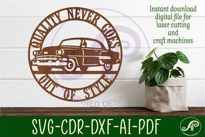 Classic car wall sign, SVG file. vector file SVG APInspireddesigns 