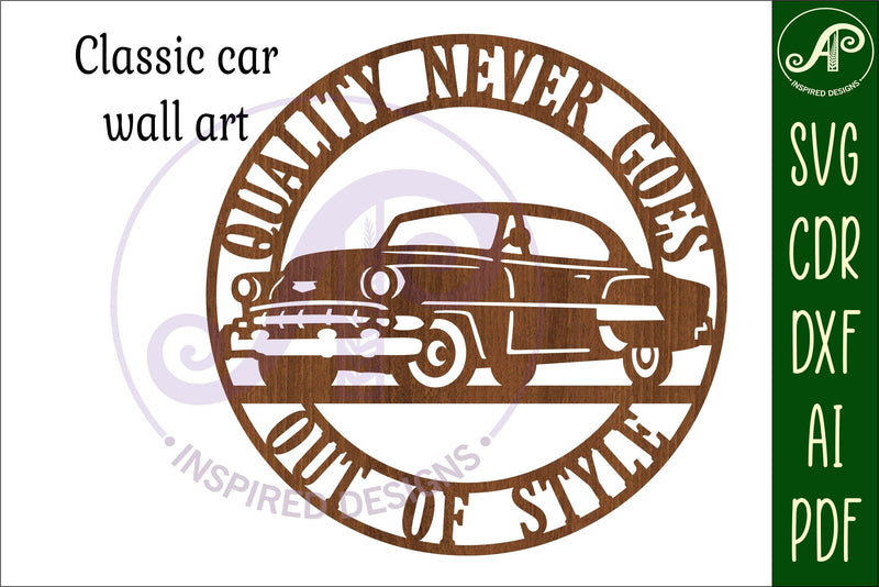 Classic car wall sign, SVG file. vector file - So Fontsy
