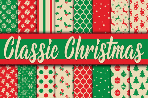 Classic Christmas Digital Paper Sublimation Old Market 