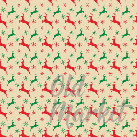 Classic Christmas Digital Paper Sublimation Old Market 