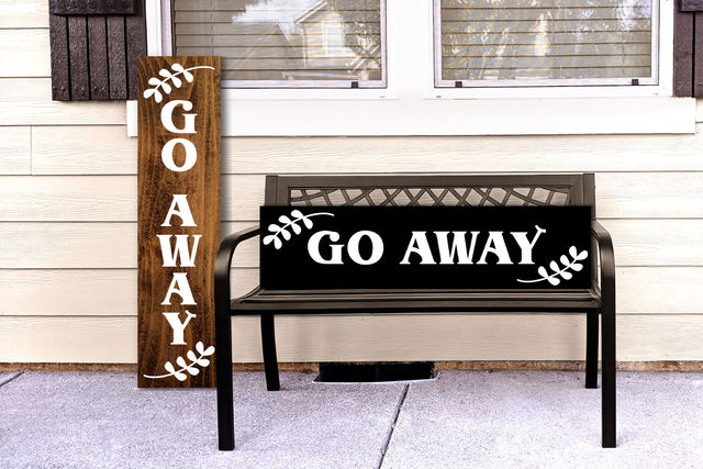 Classic Go Away Porch Sign with Laurel Branches SVG SVG Risa Rocks It 