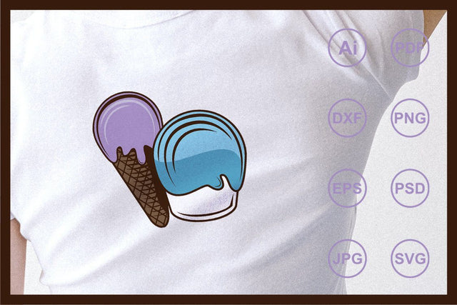 Classic ice cream design illustration SVG Leamsign Studio 