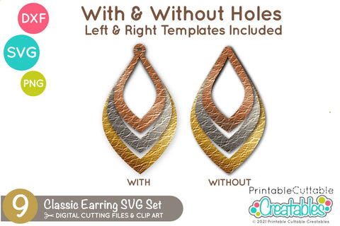 Classic Layered Earrings SVG SVG Printable Cuttable Creatables 