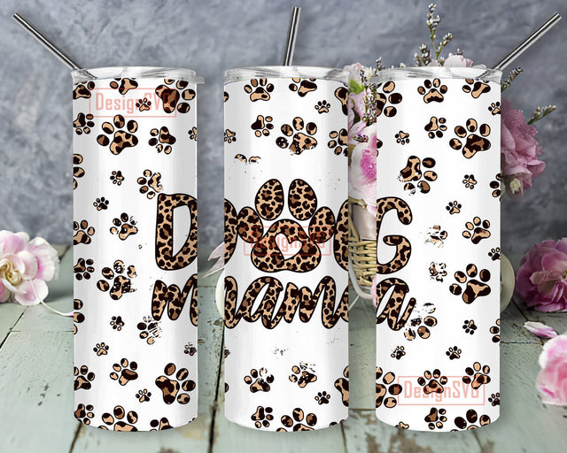 Classic Leopard Print 20oz Sublimation Tumbler Designs, Boho Dog Mama Tumbler, Dog Mama Tumbler, Dog Lovers Gifts Sublimation DesignSVG 