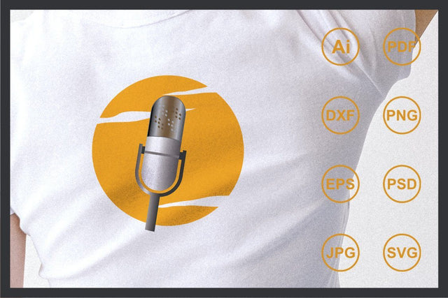 Classic microphone design illustration SVG Leamsign Studio 