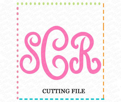 Classic Script Monogram Alphabet Cut File Creative Appliques 