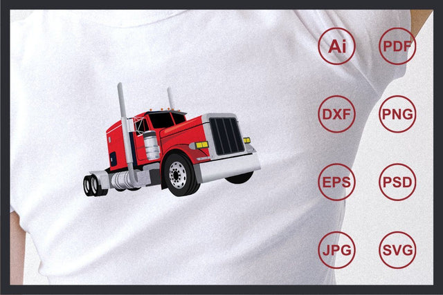 Classic truck design illustration SVG Leamsign Studio 