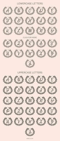 Classic Wreath Monograms Dingbat Font SVG k.becca 