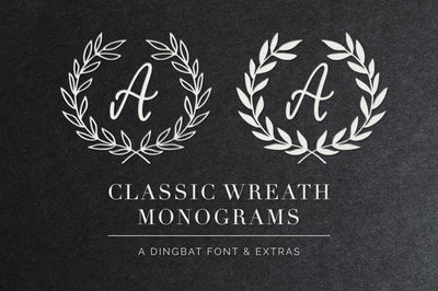 Classic Wreath Monograms Dingbat Font SVG k.becca