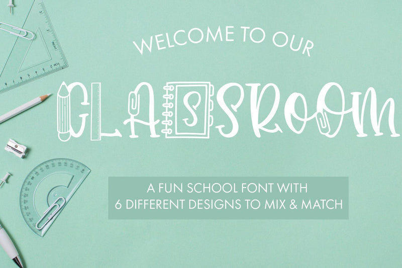 Classroom A Fun School Font With 6 Designs Font Freeling Design House 