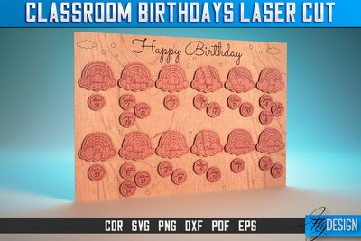 Classroom Birthdays Laser Cut SVG | Classroom Birthdays SVG | CNC Files SVG Fly Design 