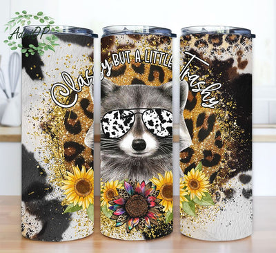 Classy But A Little Trashy Raccoon Sublimation Design Templates,Straight PNG Digital Download, Racoon Tumbler 20 oz Skinny Tumbler Sublimation Design Sublimation AdriOP 