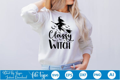 Classy Witch SVG SVGs,Quotes and Sayings,Food & Drink,On Sale, Print & Cut SVG DesignPlante 503 