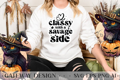 Classy With A Savage Side Sticker design SVG designmaster24 