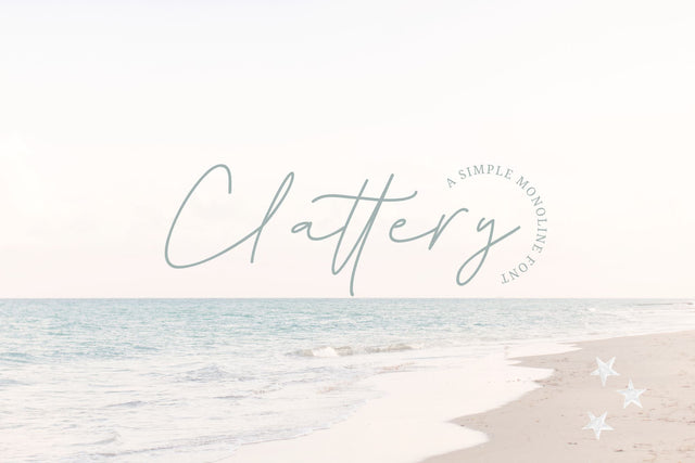 Clattery - a Simple Monoline Font Font nhfonts 
